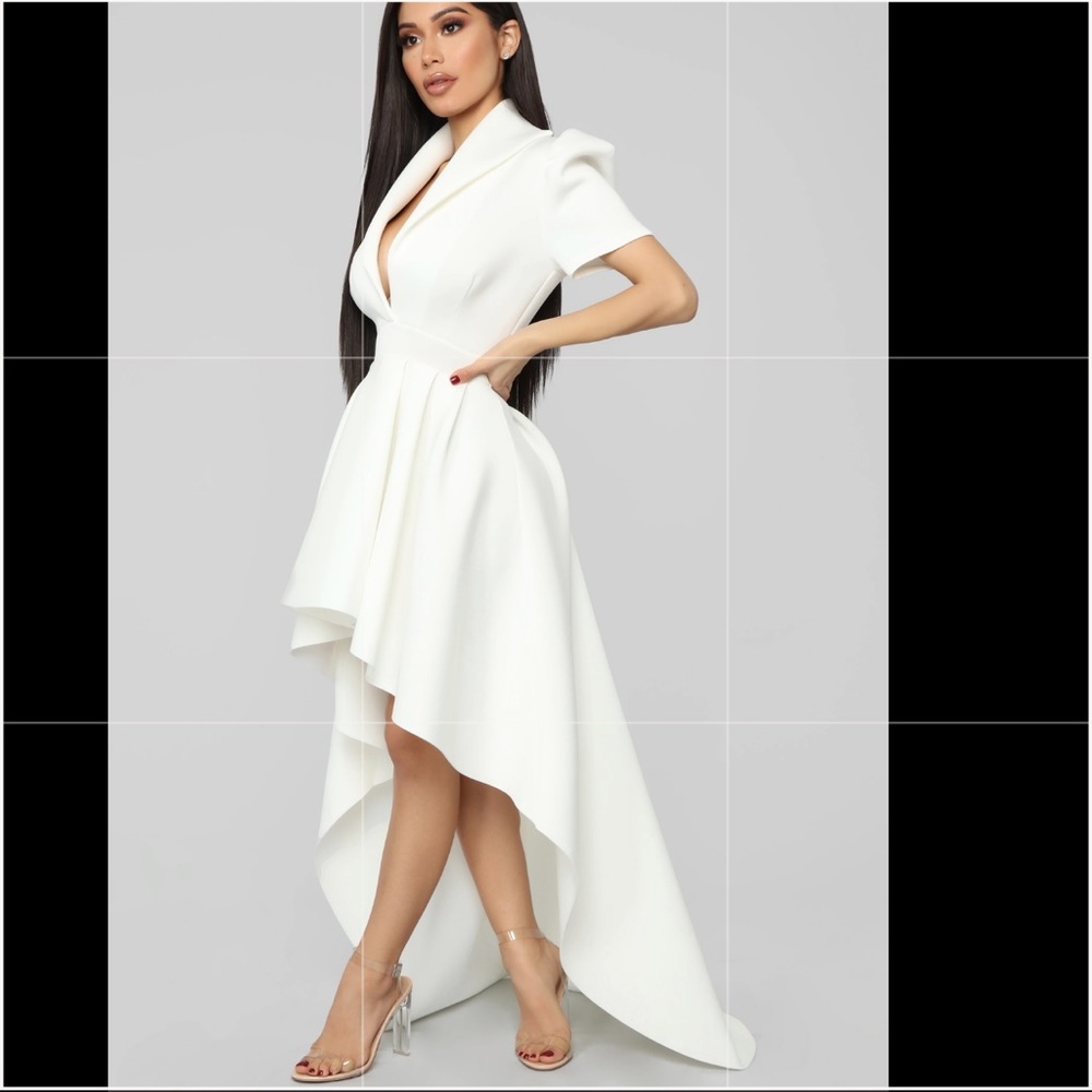 High-Low Ivory Dress - Picture 6 of 9